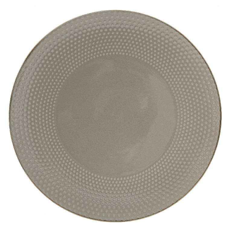 Assiette plate perle taupe 27cm
