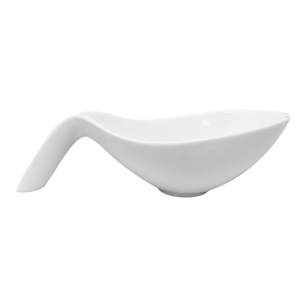 Bol ceramique oval blanc avec anse 24x10x6cm
