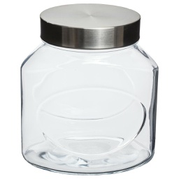 [80393] Bocal verre + inox ovale 1L