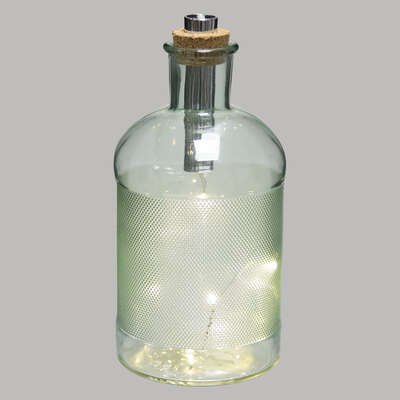 Lampe Led Bouteille en verre H22cm