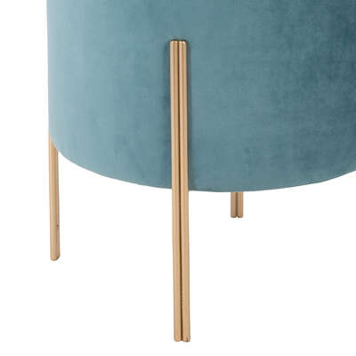 Tabouret velours bleu living HOME DECO FACTORY