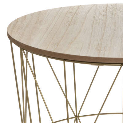 Table cafe metal Kumi Gold en plateau H41cm