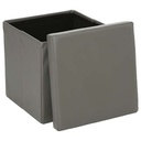 Pouf pliant carre Pvc Gris 38x38cm