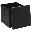 Pouf pliant carre Pvc Noir 38x38cm