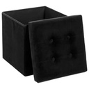 Pouf Pliant velours Lysandre Noir