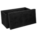 Pouf pliant double velour Lysandre Noir