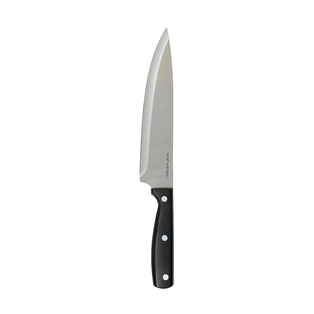 Couteau de Chef Dice en acier 32cm Noir
