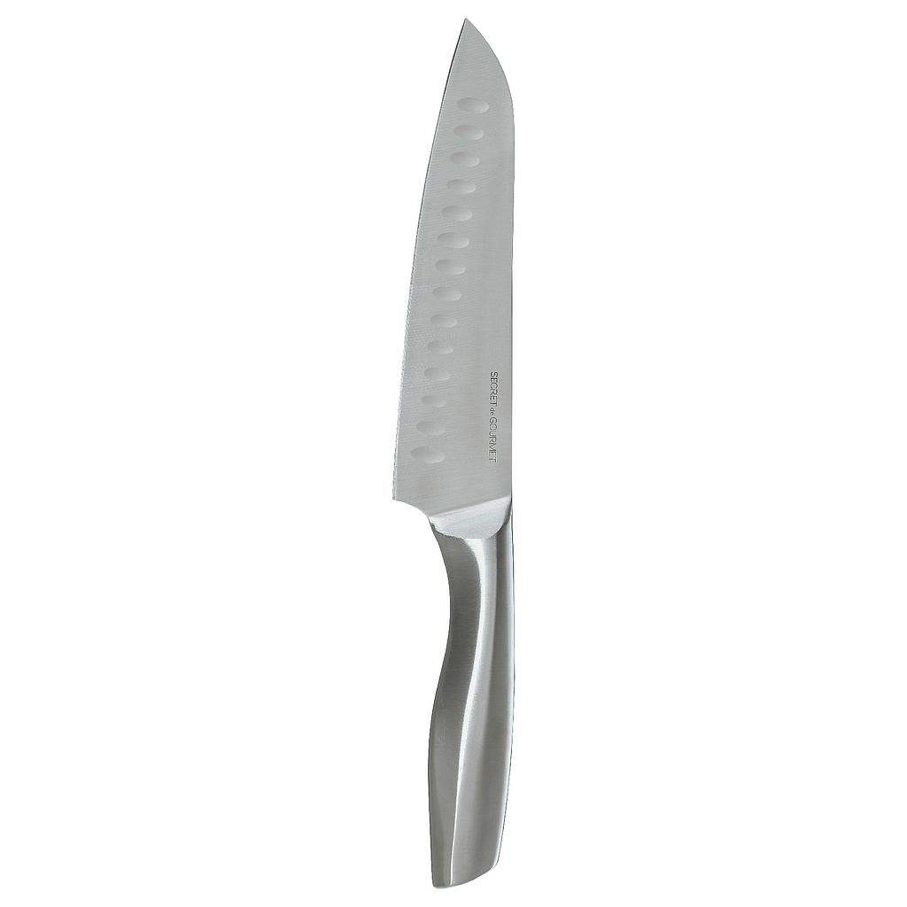 Couteau Santoku inox forge 31cm Gris