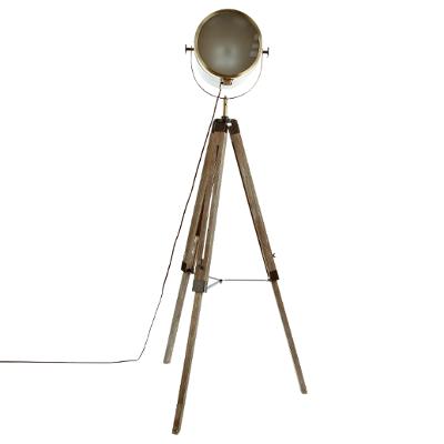 Lampe met/bois Ebor Marron H152cm Atmosphera