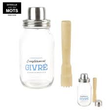 Mason jar shaker avec pilon 700ml m12 a3/m12