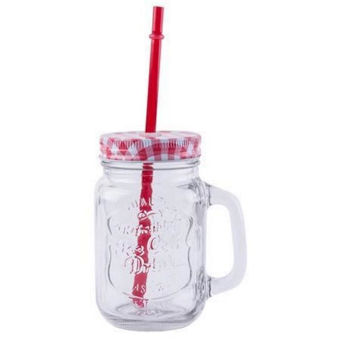 Mug en verre 450ml avec pipette