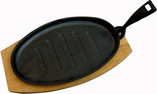 Plat a barbecue oval 26,5x18cm avec pose en bois BAUMALU