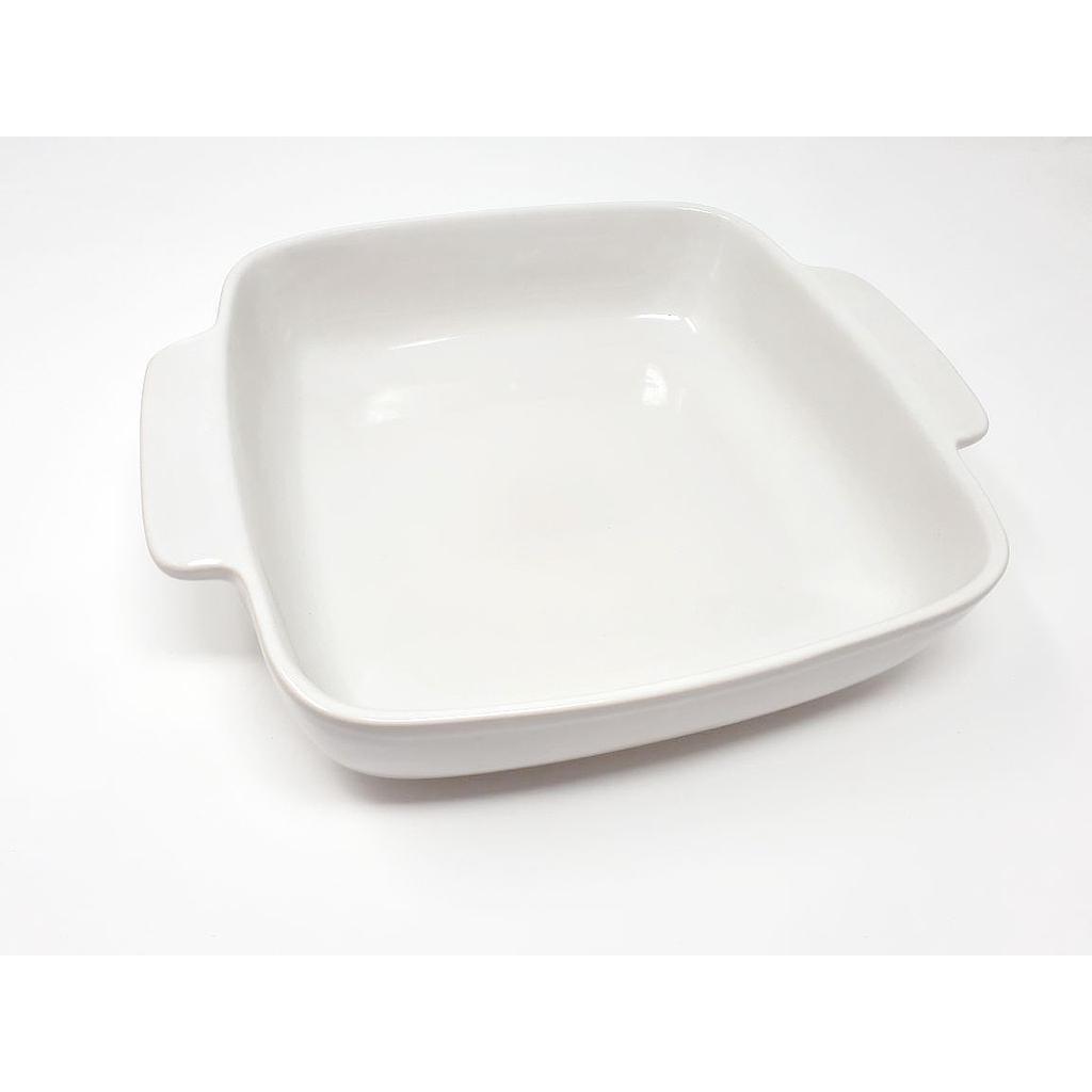 Plat carre anses blanc ceramique 24x24cm PYREX