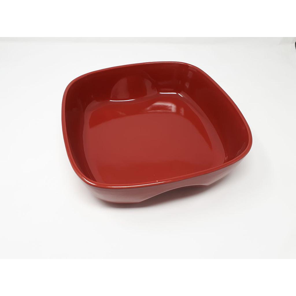 Plat carre MM rouge ceramique 25,5x25,5cm PYREX