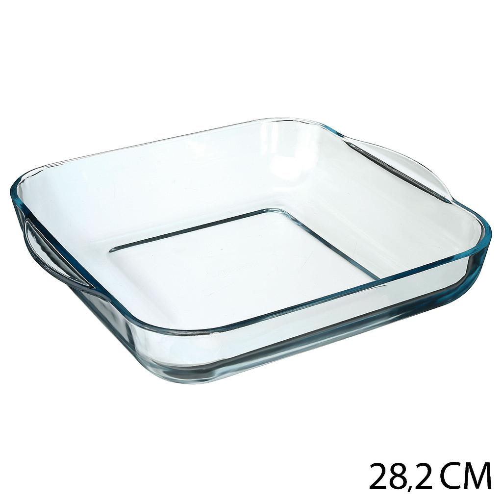 Plat four carre en verre 29cm Borcam