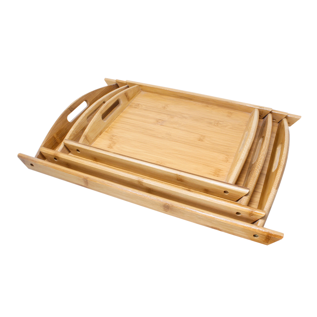 Set de 3 plateaux 47x33,5cm en bambou