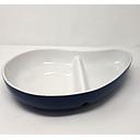 Plat moule frite bleu forme goutte ceramique 33x21cm