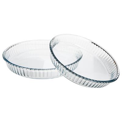 Lot de 2 plats tartes en verre Transparent BORCAM