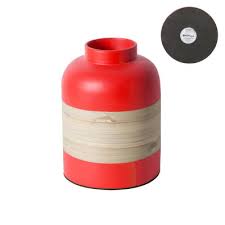 Pot decoratif en bambou rouge 22cm m4 a1/m4