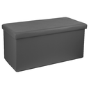 Pouf pliant double Gris et coffre de rangement Vinyle