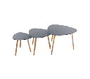 Lot de 3 tables cafe mileo gigogne gris