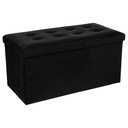 Pouf pliant double velour Lysandre Noir