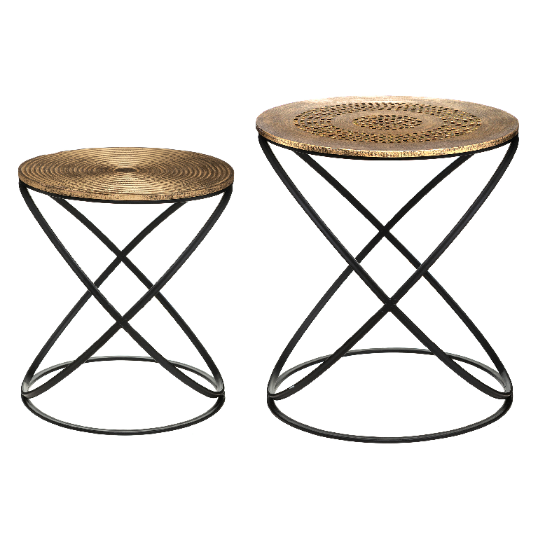 Lot de 2 tables appoint Etnik Cuivre