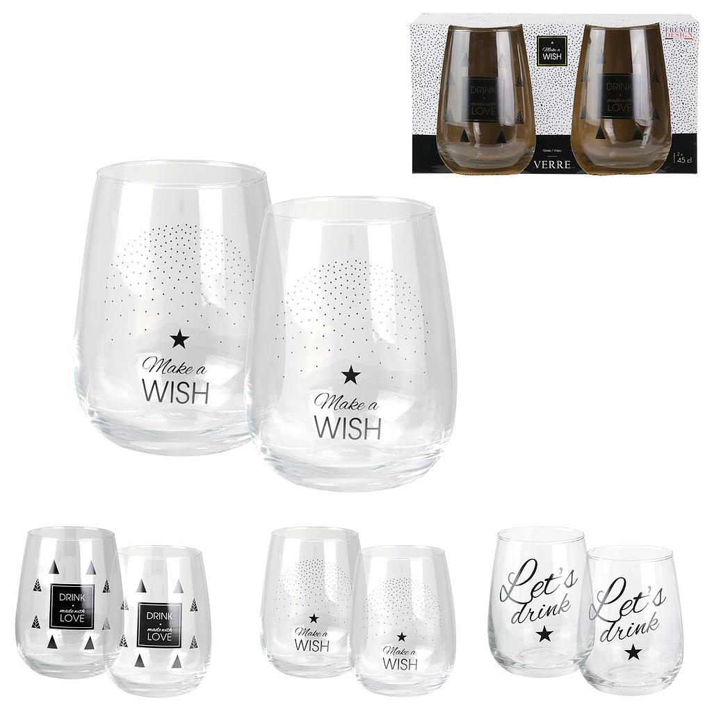 Set de 2pces verre 45cl