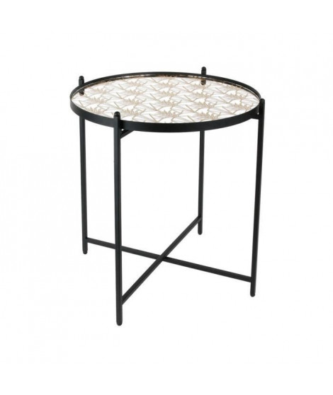 Table metal noir avec miroir a motif m1 a1/m1