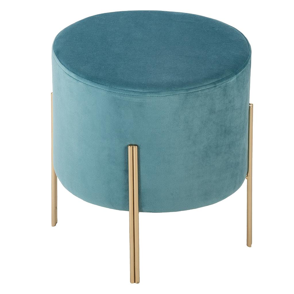 Tabouret velours bleu living HOME DECO FACTORY