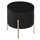 Tabouret velours noir living HOME DECO FACTORY