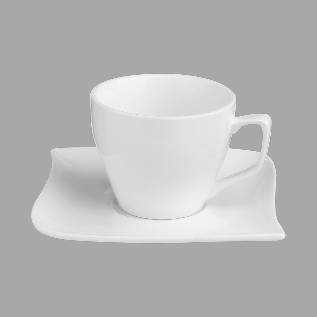 Tasse et sous tasse a cafe 9cl Vague