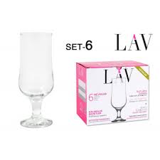 Verre a pied tulipe serie de 6pces LAV