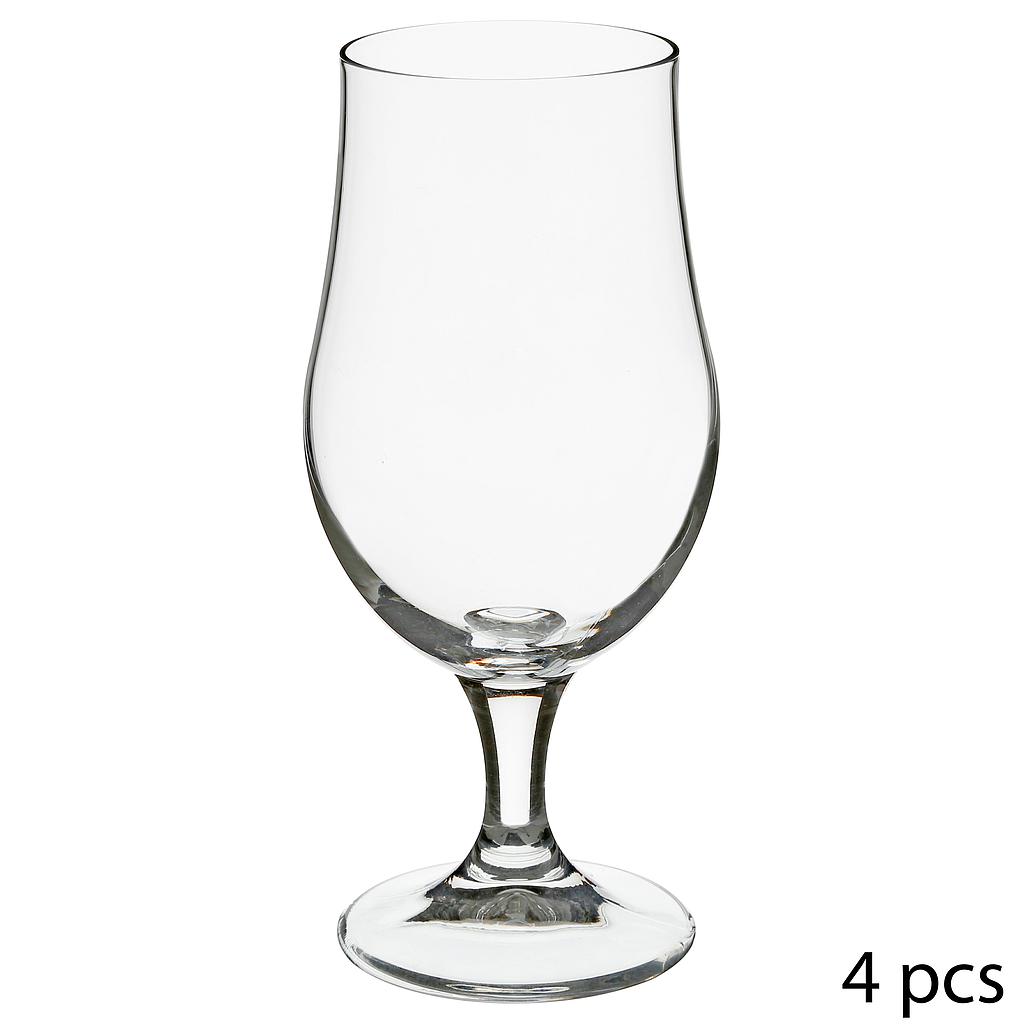 Lot de 4 verres biere sur pied 37cl