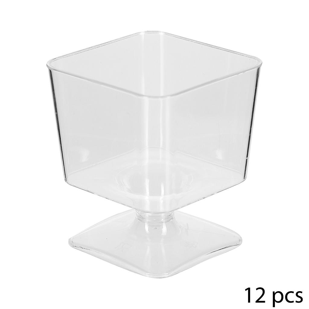 Verrine 12Pcs carrees Coupe en plastique 6cl