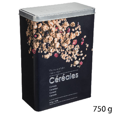 Boite a cereales Relief li 24cm Noir