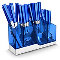 [NT00244] Couvert 24pcs bleu cristal avec range couvert ALBERT DE THIERS