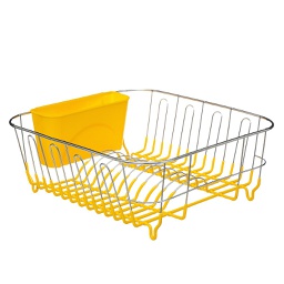 [115191D] Egouttoir metal 10assiettes avec pvc jaune 5 FIVE