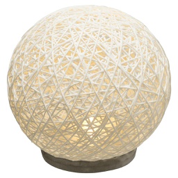 [161592] Lampe a poser papier Boule ciment Gris Blanc D18,5cm