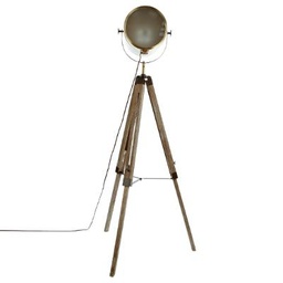 [136707] Lampe met/bois Ebor Marron H152cm Atmosphera