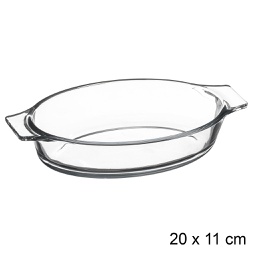 [146658] Mini plat ovale en verre 20x11cm