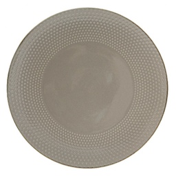 [154239C] Assiette plate perle taupe 27cm