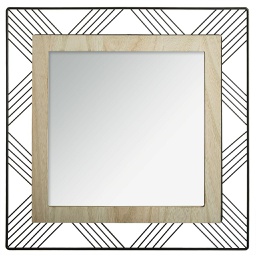 [162315B] Miroir carre met/mdf Joe D45cm