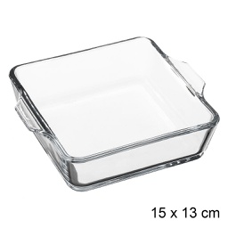 [146659] Mini plat carre en verre 15cm