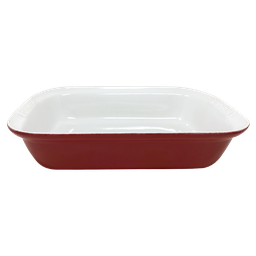 [NT00162] Plat rectangle TGM ceramic rouge/blanc 34,5x24,5cm PYREX