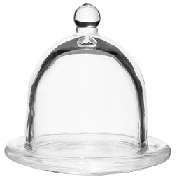 [140691] Beurrier en verre cloche 9cm Transparent