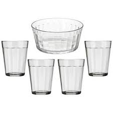 [16100200898105] Serie de 5pcs avec 4 verres 19cl et 1 bol 62cl copo americano NADIR