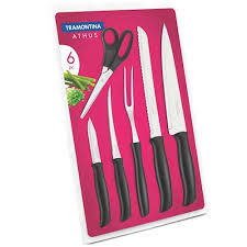 [23099/090] Set de 6pcs avec 4 couteaux,1 fourchette a decouper,1 ciseau TRAMONTINA