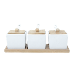 [160508] Set de 7pces porcelaine avec bambou