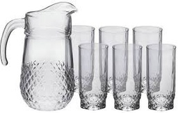 [97675] Set de 7pcs avec 1 Jug et 6 verres PASABAHCE